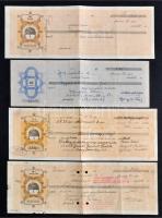 Budapest 1931-1949. 4db teljesen és hiányosan kitöltött váltó, bélyegzésekkel, lyukasztással T:III,III-