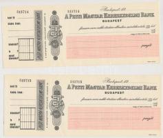 Budapest ~1927-1946. "A Pesti Magyar Kereskedelmi Bank" kitöltetlen, egy ugrással sorszámk...