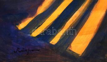 Roth jelzéssel: Falusi utca. Olaj, falemez, sérült, 60×46 cm