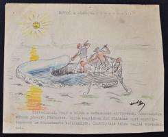 Komoróczy Lajos képzőművész mappányi hagyatéka, benne tervek, grafikák, különböző méretben és minősé...