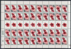 Flowers stampbooklet, Virágok 40 bélyeget tartalmazó bélyegfüzet