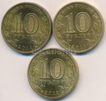 Oroszország 2011-2012. 10R (3xklf) T:2 Russia 2011-2012. 10 Roubles (3xdiff) C:XF