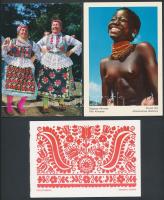 118 db MODERN motívum képeslap; népviselet, folklór / 118 modern motive cards; Hungarian folklore