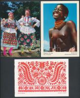 118 db MODERN  motívum képeslap; népviselet, folklór / 118 modern motive cards; Hungarian folklore