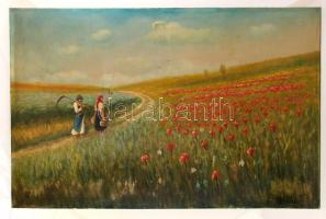 Zorkóczy jelzéssel: Pipacs mező. Olaj, vászon, 76×119 cm