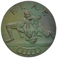 Olaszország / Trapani 1917. F.I.A.P. / Olaszország-Magyarország 17. július 8. Br birkózó érem (85,8g/60mm) T:2 zöldes patina Italy / Trapani 1917. F.I.A.P. / Italy - Hungary 8th July 17 Br wrestler medal (85,8g/60mm) C:XF greenish patina