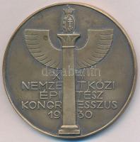 1930. "XII. Nemzetközi Építész Kongresszus / Budapest" Br emlékérem (61mm) T:2  Hungary 1930. "12th International Architects Congress / Budapest" Br commemorative medallion (61mm) C:XF