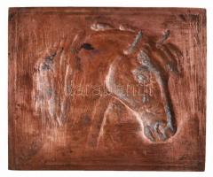 Mórocz Gábor 1904. "Lófej" Br lemezplakett (75x90mm) T:2