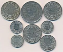 Svájc 1968-2010. 1/2Fr (3xklf) + 1Fr + 2Fr (3xklf) + 5Fr T:2
Switzerland 1968-2010. 1/2 Franc (3xdi...