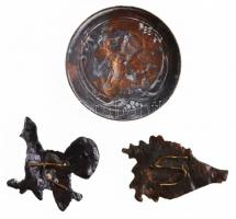 3db klf Br vadász jelvény, egyik tű nélkül T:2