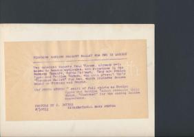 cca 1935 Balettbemutató Londonban, angolul feliratozott fotó, 15x21 cm