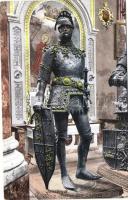 Innsbruck, Hofkirche  2 church interior postcards: Theodorich, König der Ostgothen, König Arthur von...