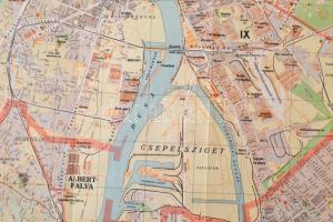 cca 1943 Budapest térkép 80x80 cm