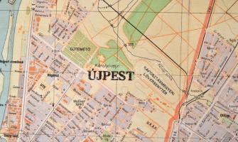 cca 1943 Budapest térkép 80x80 cm