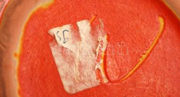 Mázas retro kerámia váza, jelzett, hibátlan, m:23 cm