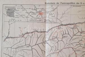 1914 Az osztrák Pamír-expedíció térképe / Map of the Pamir expedition 27x50 cm