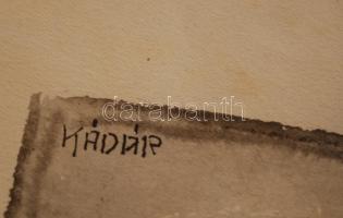 Kádár jelzéssel: Női arc. Vegyes technika, papír, üvegezett keretben, 17 ×13 cm