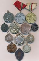 13db-os vegyes sport emlék és díjérem tétel, közte Berán Lajos (1882-1943) "I. díj" futó d...