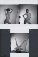 cca 1984 Kalap, kancsó, szép leány, 13 db finoman erotikus fénykép, korabeli negatívokról készült mo...