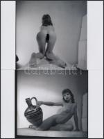 cca 1984 Kalap, kancsó, szép leány, 13 db finoman erotikus fénykép, korabeli negatívokról készült mo...