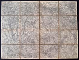 1884 Neszmély és Zsámbék térkép kartonra kasírozva, 39x52cm