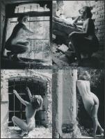 cca 1974 Az új lakó, finoman erotikus fényképek, 11 db vintage fotó, 9x12 cm / 11 erotic photos, 9x12 cm