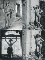 cca 1974 Az új lakó, finoman erotikus fényképek, 11 db vintage fotó, 9x12 cm / 11 erotic photos, 9x1...