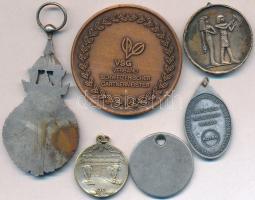 6db-os vegyes medál és emlékérem tétel, közte 1964. "Nemzetközi Gasztroenterológiai Kongresszus...