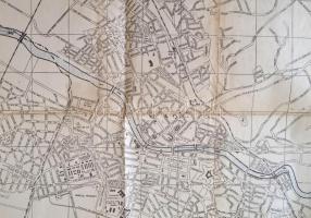 cca 1940 Nagyvárad város térképe, hátoldalon javított, 72x100cm