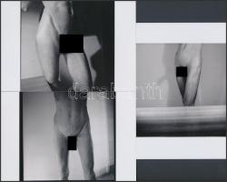 cca 1965 Egyedül, 3 db erotikus fénykép, 15x10 cm / 3 erotic photos, 15x10 cm