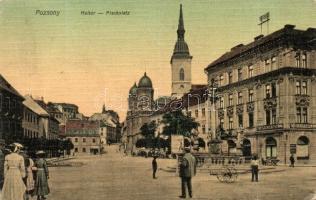 Pozsony, Pressburg, Bratislava; Hal tér, Zsinagóga / square, synagogue (enyhén gyűrőtt / slight creases)
