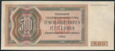 Német 3. Birodalom / Cseh-Morva Protektorátus 1942. 500K 2. kiadás T:I,I- apró sarokhajlás 
German ...