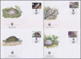 WWF Turtles set 4 FDC, WWF teknősök sor 4 db FDC-n