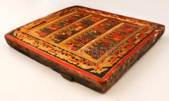 Ismeretlen ikon festő: Kalendárium (Június) ikon, tojás tempera, fa tábla, 30×27 cm