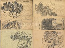 1916 Militária 6db-os tábori képeslap sorozat / Series of 6 military postcards