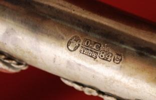 Ezüst (Ag) oroszlán figurás tóramutató, jelzett, bruttó:84 g, h:34 cm