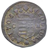 1705C-M Rézpoltura Cu "II. Rákóczi Ferenc" (2,15g) T:2-,3 patina 
Hungary 1705C-M Poltura...