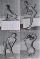 cca 1974 Gyors sorozat a szállodában, finoman erotikus fényképek, 9 db korabeli negatívról készült modern nagyítás, 10x15 cm / 9 erotic photos, 10x15 cm
