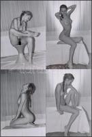 cca 1974 Gyors sorozat a szállodában, finoman erotikus fényképek, 9 db korabeli negatívról készült m...