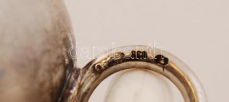 1898 Ezüst (Ag.) babacsengő, jelzett, bakelit karikával,  5×4 cm, bruttó:30 g