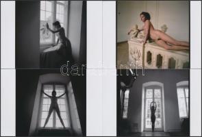 cca 1984 Szünnap a múzeumban, finoman erotikus fényképek, 8 db korabeli negatívról készült modern na...
