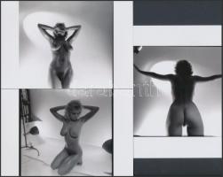 cca 1987 Modell tanfolyam, finoman erotikus fényképek, 11 db korabeli negatívról készült modern nagy...