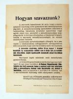 Hogyan szavazzunk? A Magyar Függetlenségi Népfront 1949-es választási plakátja. Papír,30 x40 cm.