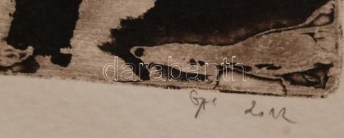 Győrik Ágnes (1990-): Baraka 2. Rézkarc, papír, jelzett, számozott (IV/VII), 25×17 cm