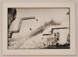 cca 1975 Schmidt Andrea: Tél, feliratozott vintage fotóművészeti alkotás, kasírozva, 29x39 cm