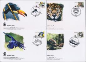 Local Issue WWF Animals set 4 FDC, Helyi kiadás WWF állatok sor 4 db FDC-n