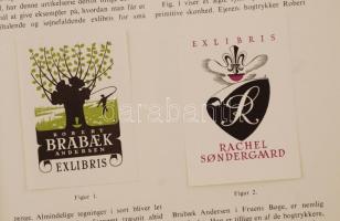 1954-55 Nordisk Exlibris Tidsskrift. Kobenhavn, sok eredeti beragasztott ex libris illusztrációval, ...