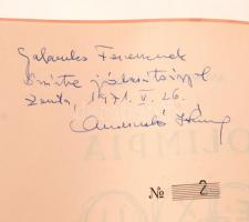 Andruskó Károly: Olimpia exlibris. Senta 1971. Sorszámozott: 2/600 és szerző által dedikált példány!...