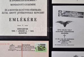 1993 A hősi halált halt budafoki honvédek emlékére készült emléklap és 3 boríték alkalmi bélyegzésse...