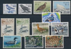 1965-1988 Birds 12 diff stamps, 1965-1988 12 klf Madár bélyeg